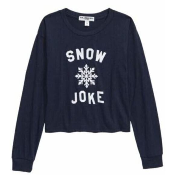 Sub-Urban Riot Girls Snow Joke Long Sleeve Allison Tee Navy & White Medium $34 - Picture 1 of 2